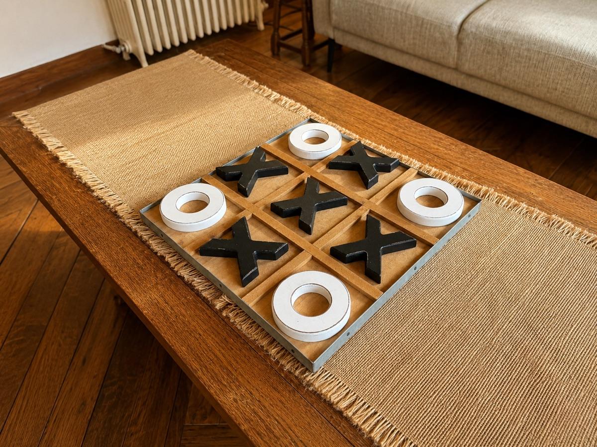 Jeux en bois sur la table du salon
